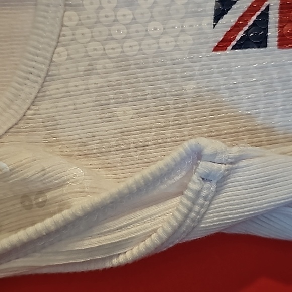 Twiggy London Sparkly white long tank top Small - Picture 6 of 7